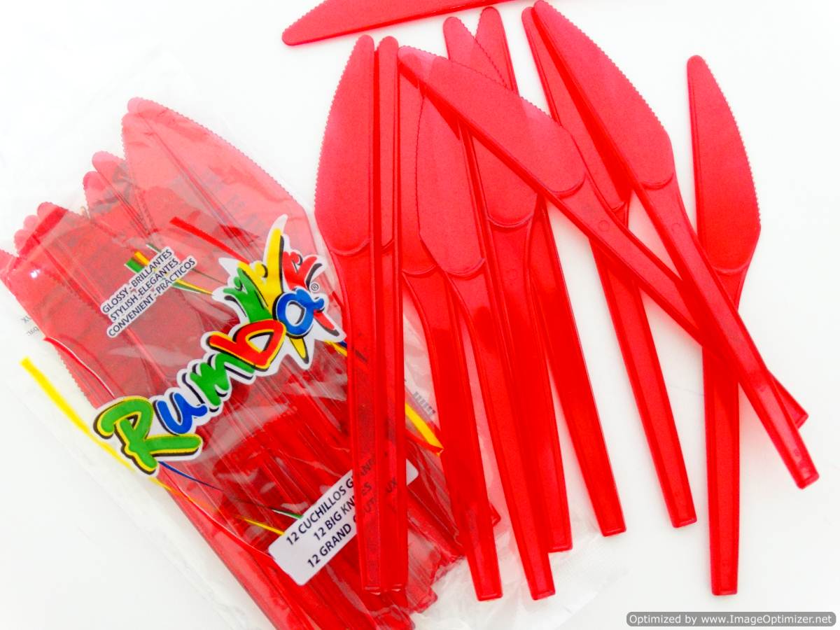CUCHILLO TRASLUCIDO RUMBA ROJO - 1 CAJA X 144 UNIDADES